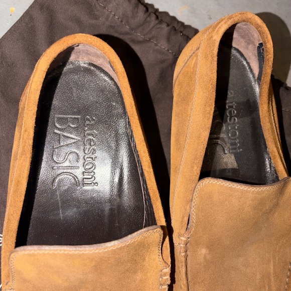New a. testoni Brown Leather Loafers like new brown suede made morroco 11mens main image 5